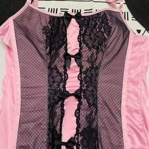 Victoria Secret Small Pink/Black Corset Top